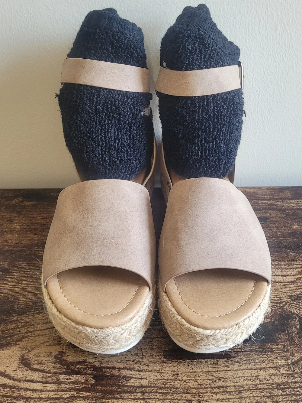 Soda Beige Platform Espadrille Sandals
